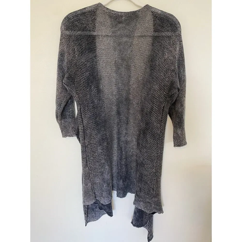 Soft Surroundings Cardigan PS/PM Gray Open Front Open Knit‎ Artsy Boho Lagenlook